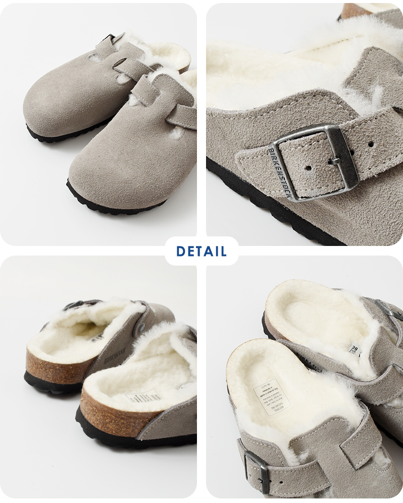 BIRKENSTOCK(ビルケンシュトック)スエードストラップフラットクロッグサンダル“BOSTONSHEARLING”boston-shearling