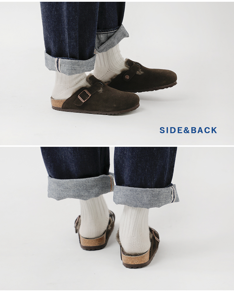 BIRKENSTOCK(ビルケンシュトック)スエードストラップフラットクロッグサンダル“BOSTONSHEARLING”boston-shearling