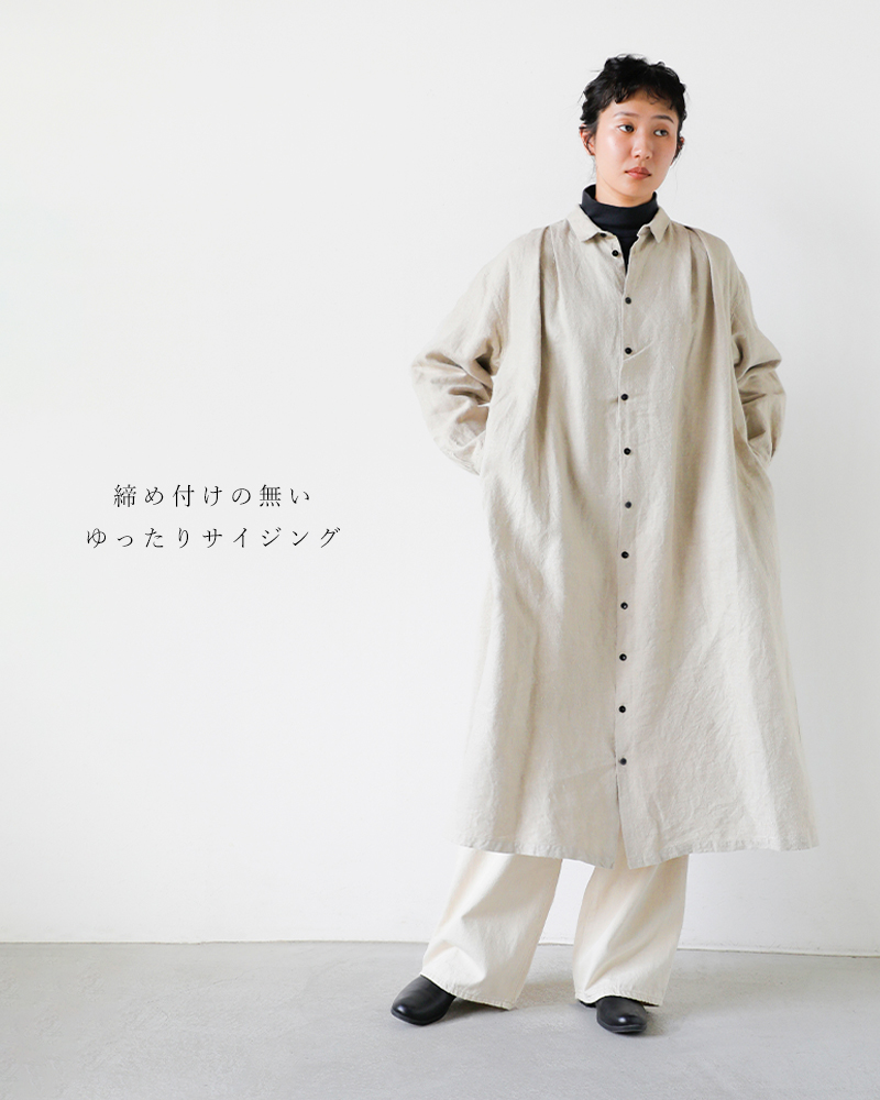 CLOLI(クロリ)リネンタックシャツドレス“LINENTUCKSHIRTDRESS”cl-d0011