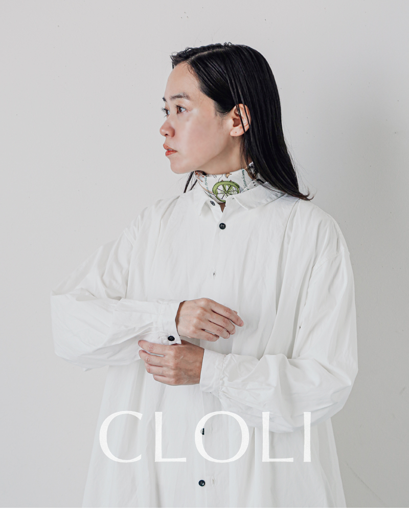 CLOLI(クロリ)コットンタックシャツドレス“COTTONTUCKSHIRTDRESS”cl-d0012