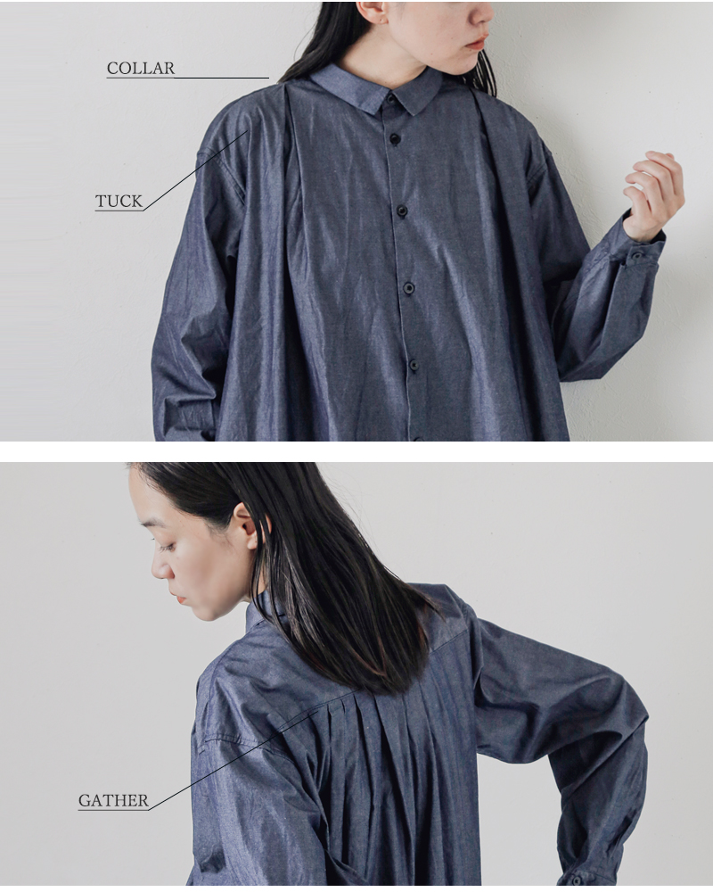 CLOLI(クロリ)コットンタックシャツドレス“COTTONTUCKSHIRTDRESS”cl-d0012