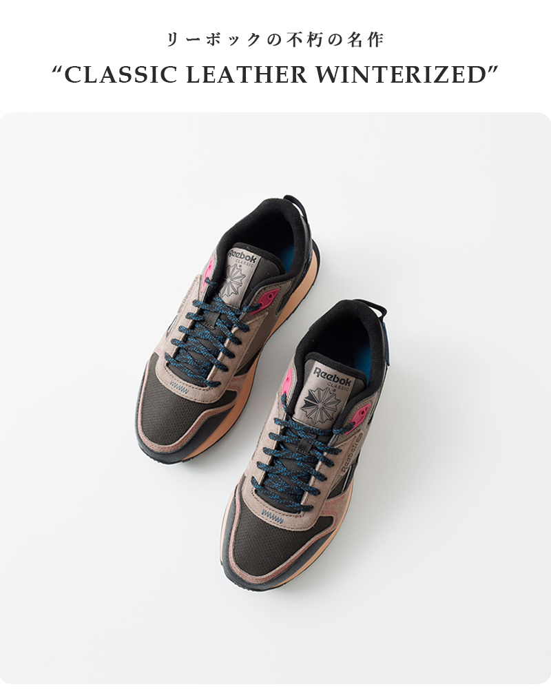 Reebok(リーボック)クラシックレザーウインターライズドスニーカー“CLASSICLEATHERWINTERIZED”cl-leather-w