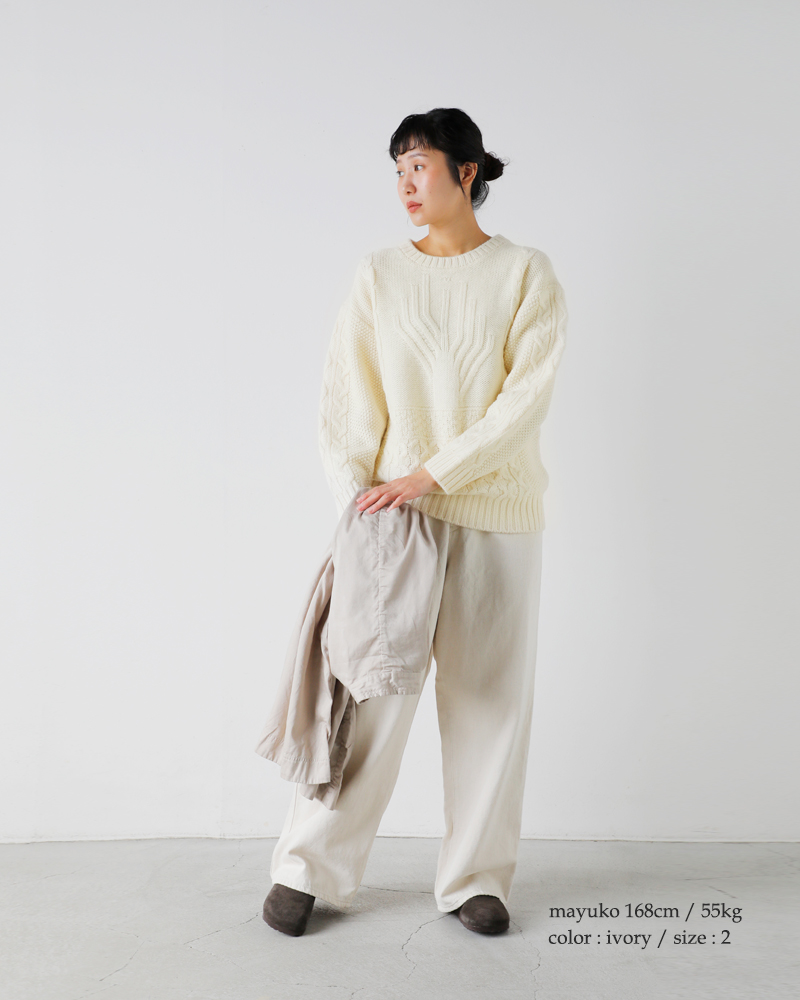 CLOLI(クロリ)ウールアランケーブルセーター“ARANCABLESWEATER”cl-n0011