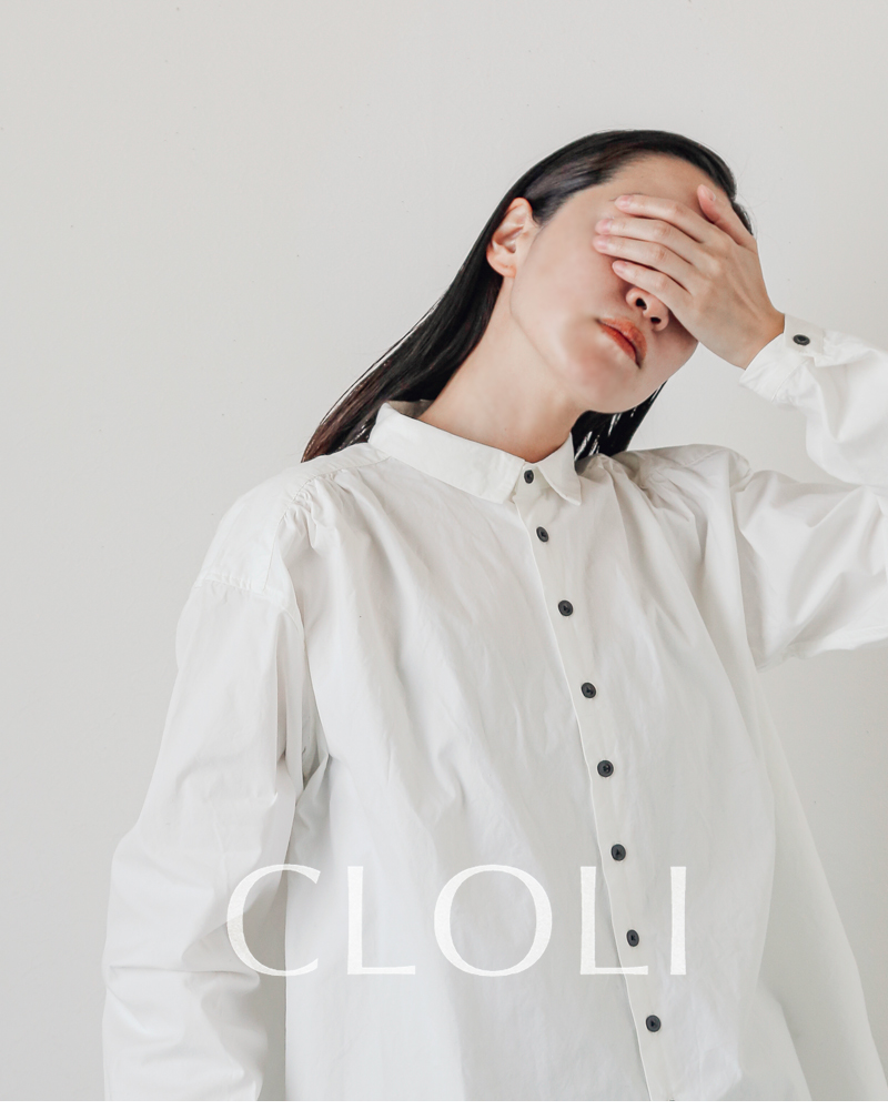 CLOLI(クロリ)コットンギャザーシャツ“COTTONGATHERSHIRT”cl-s0031