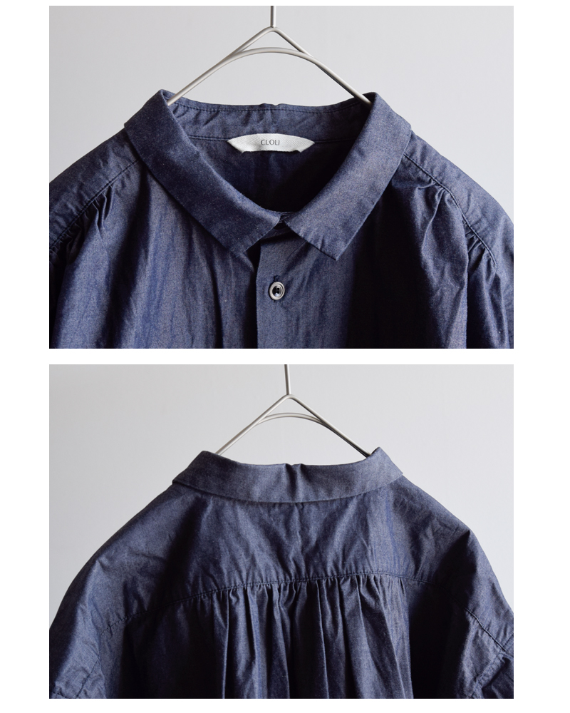 CLOLI(クロリ)コットンギャザーシャツ“COTTONGATHERSHIRT”cl-s0031