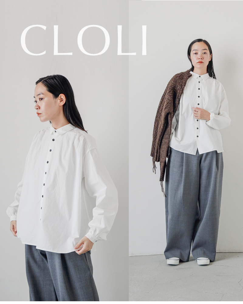 CLOLI(クロリ)コットンギャザーシャツ“COTTONGATHERSHIRT”cl-s0031