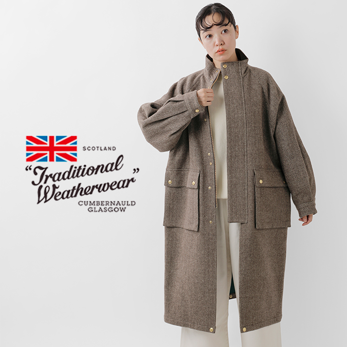 Traditional Weatherwear(トラディショナルウェザーウェア)エルガンヒートツイードロングコート“ELGINLONG”l242fpfco0436hs