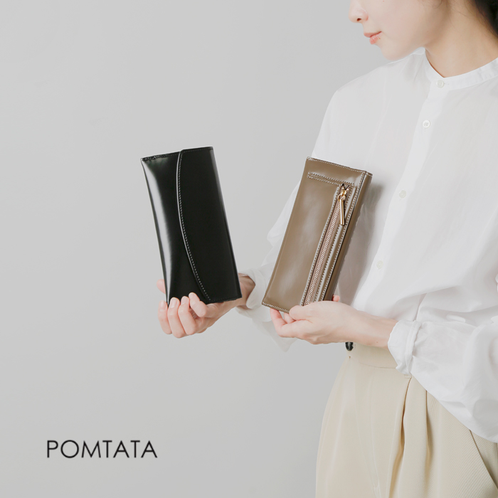 POMTATA(ポンタタ)ガラス加工レザーロングウォレット“COVERSERIES”cover-wallet