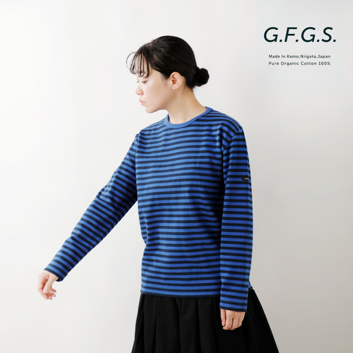 G.F.G.S.(ジーエフジーエス)オーガニックコットンボーダークルーネックロングスリーブプルオーバー“Crew-neck”crew-neck-same1