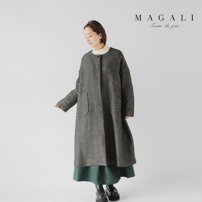 MAGALI(マガリ)ウールリネンヘリンボーンコートct07