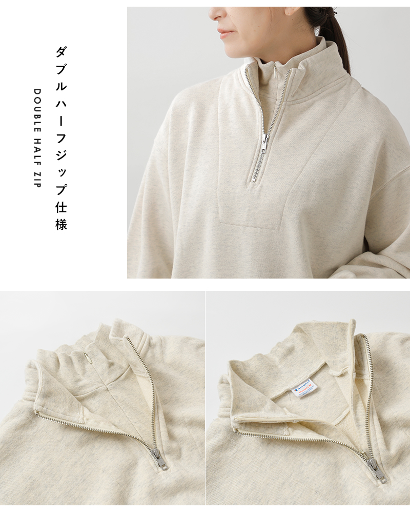 Champion(チャンピオン)USAコットンハーフジップスウェットシャツcw-a013