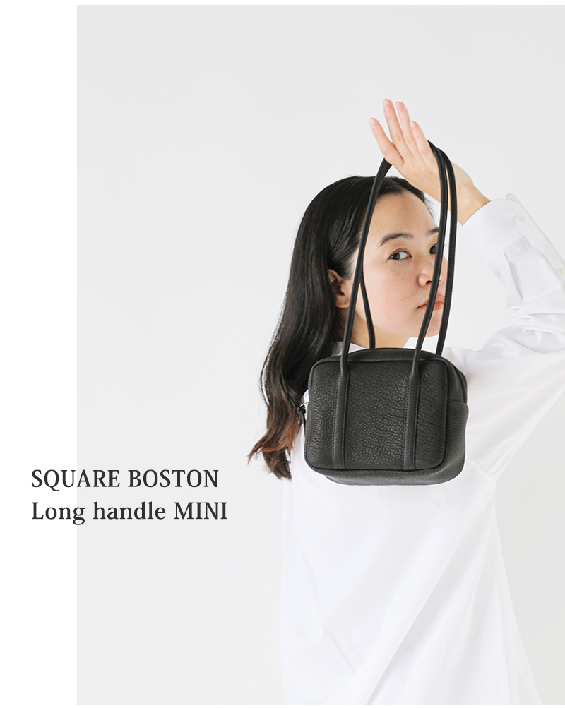 Aeta(アエタ)ディアレザースクエアボストンロングハンドルミニバッグ“SQUAREBOSTONLonghandleMINI”da106