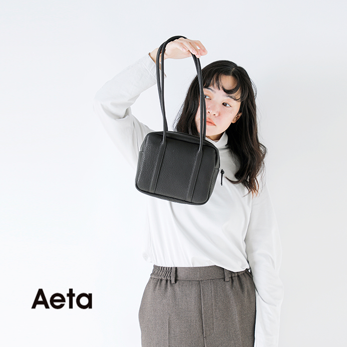 Aeta(アエタ)ディアレザースクエアボストンロングハンドルバッグSサイズ“SQUAREBOSTONLonghandleS”da107