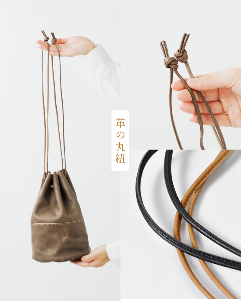 Arts&Crafts(アーツアンドクラフツ)ベジタブルホースレザードローストリングスポーチバッグM“VEGETABLEHORSELEATHER”drawstringspouch