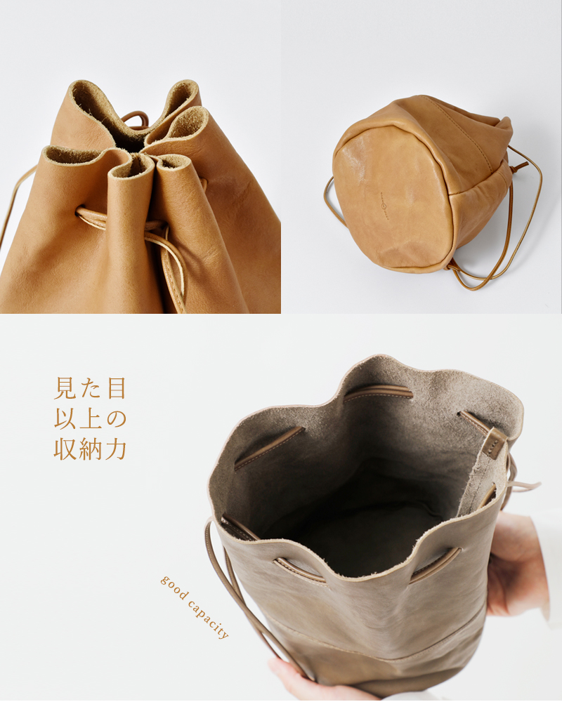 Arts&Crafts(アーツアンドクラフツ)ベジタブルホースレザードローストリングスポーチバッグM“VEGETABLEHORSELEATHER”drawstringspouch