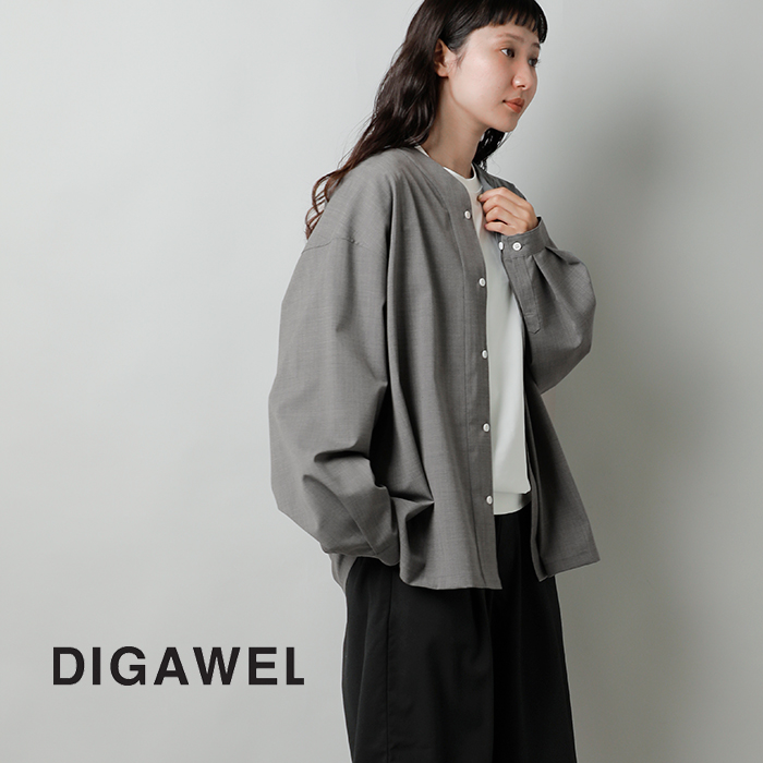 DIGAWEL(ディガウェル)ウールロングスリーブベースボールシャツ“Baseballshirt”dwxb028