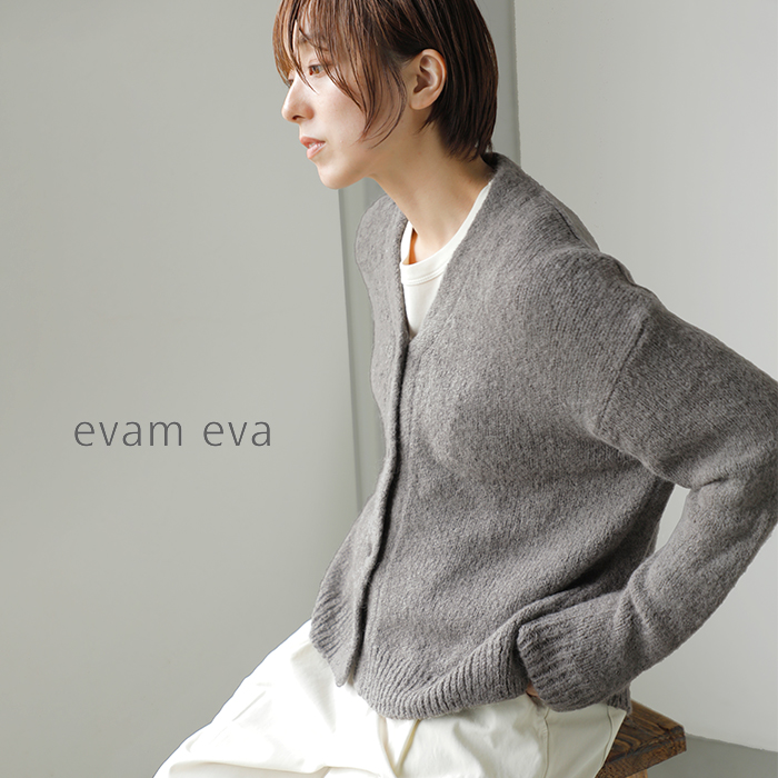 evam eva(エヴァムエヴァ)アルパカリリーニットカーディガンe243k160