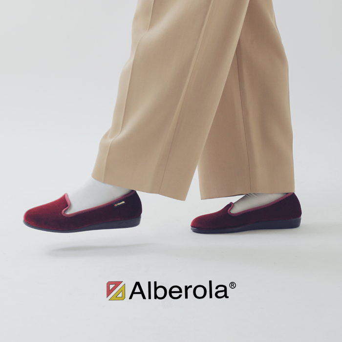 ALBEROLA(アルベローラ)ベロアフラットオペラシューズf30574