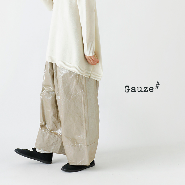 Gauze#(ガーゼ)コットンリネンホイルエトワールパンツ“FOILPROCESSINGETOILEPANTS”g994