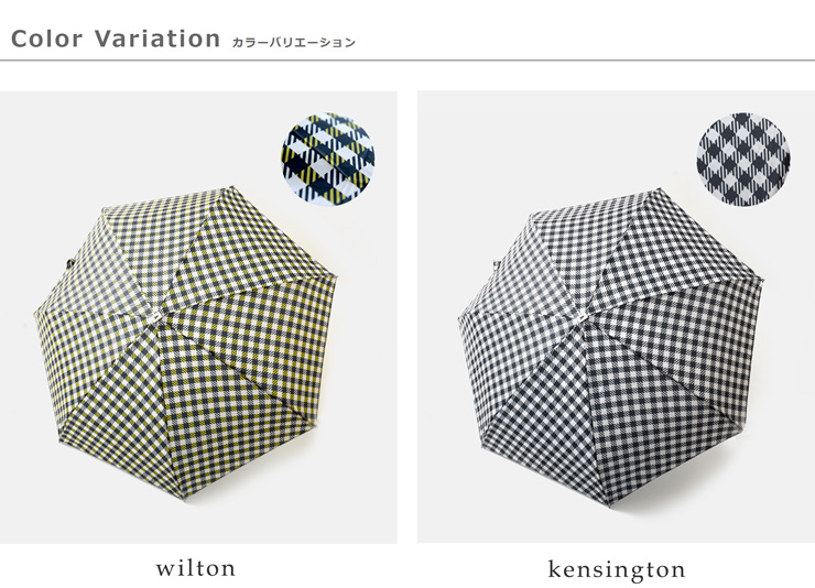 ANATOLE PARIS(アナトール パリス)ファイバーグラスカーボン木製ハンドルギンガムチェック折り畳み傘gingham