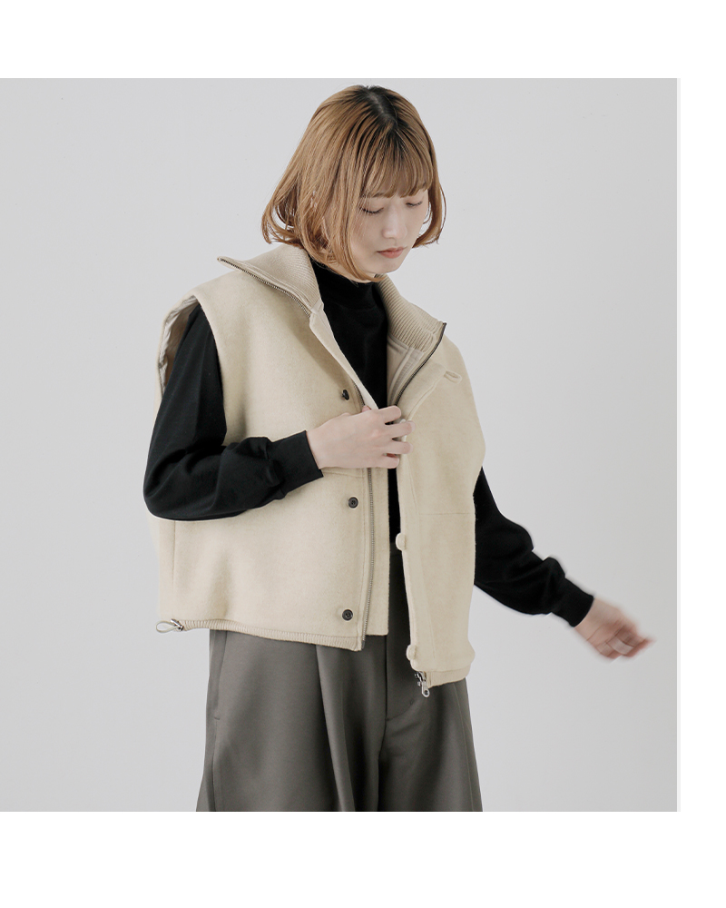 Hella(ヘラ)ウールハイネックベスト“WOOLHIGHNECKVEST”h243-03