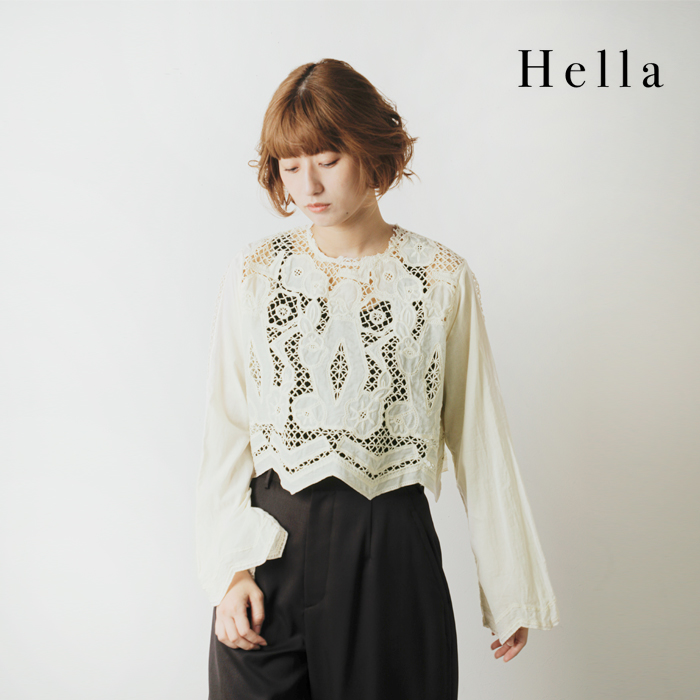 Hella(ヘラ)コットン刺繍レースブラウス“EMBROIDERYLACEBLOUSE”h243-28