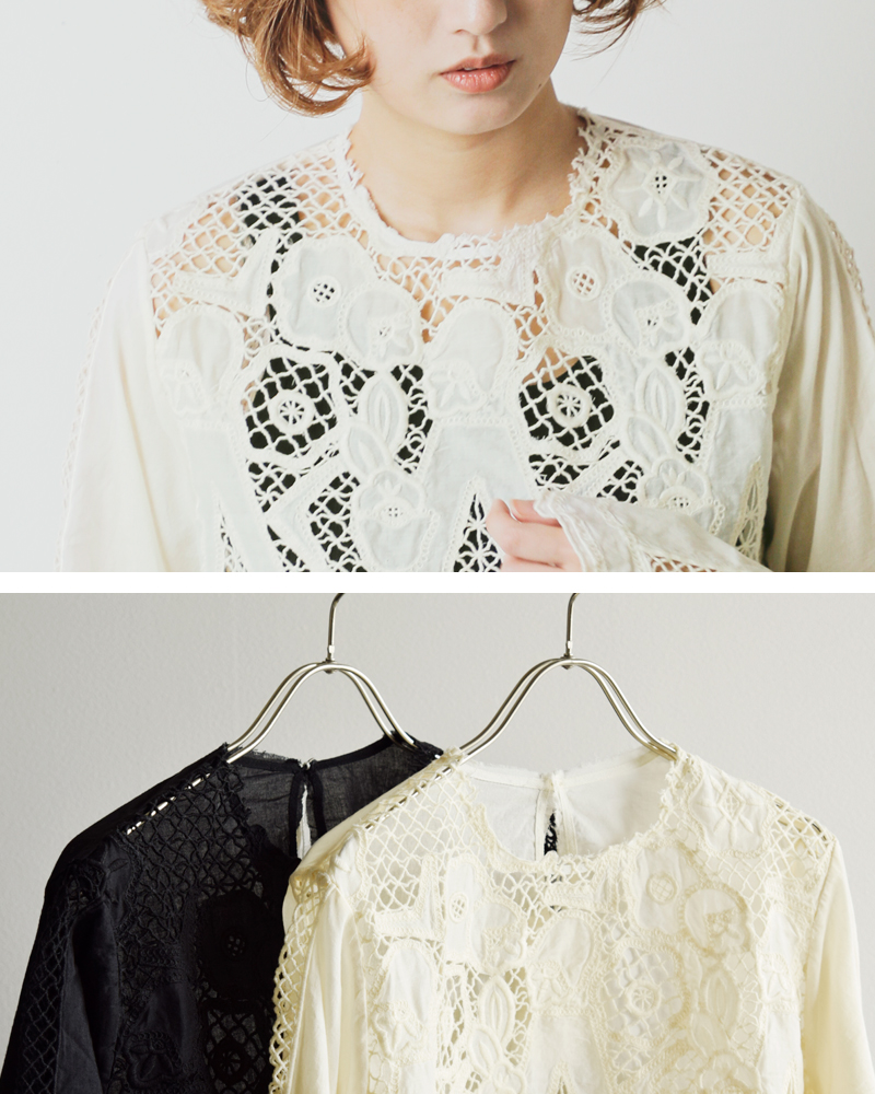 Hella(ヘラ)コットン刺繍レースブラウス“EMBROIDERYLACEBLOUSE”h243-28