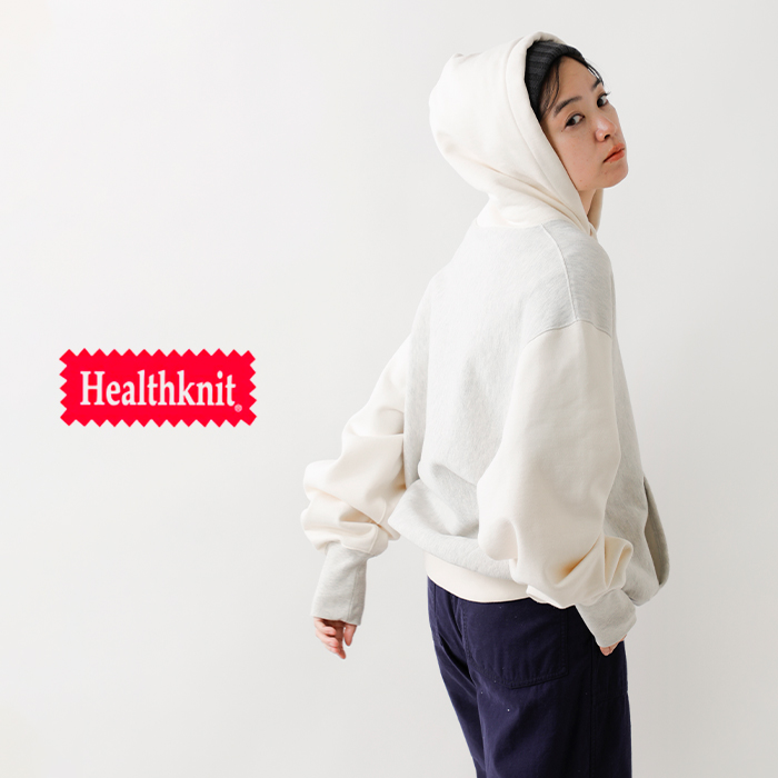 Healthknit(ヘルスニット)ロッカーウェイトスウェットフーディープルオーバーhr24f-m002