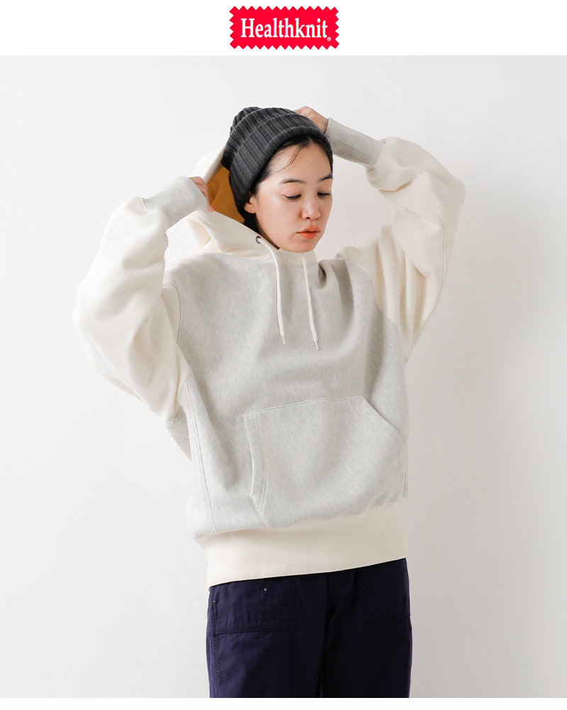 Healthknit(ヘルスニット)ロッカーウェイトスウェットフーディープルオーバーhr24f-m002