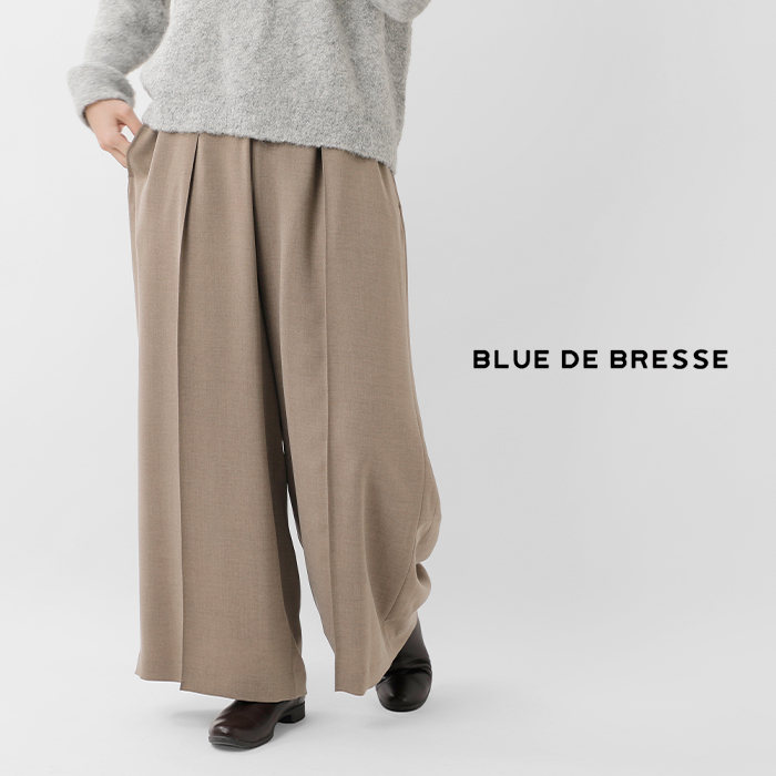 BLUE DE BRESSE(ブルーデブレス)センタープレスウエストギャザーパンツjwbsp1158-01