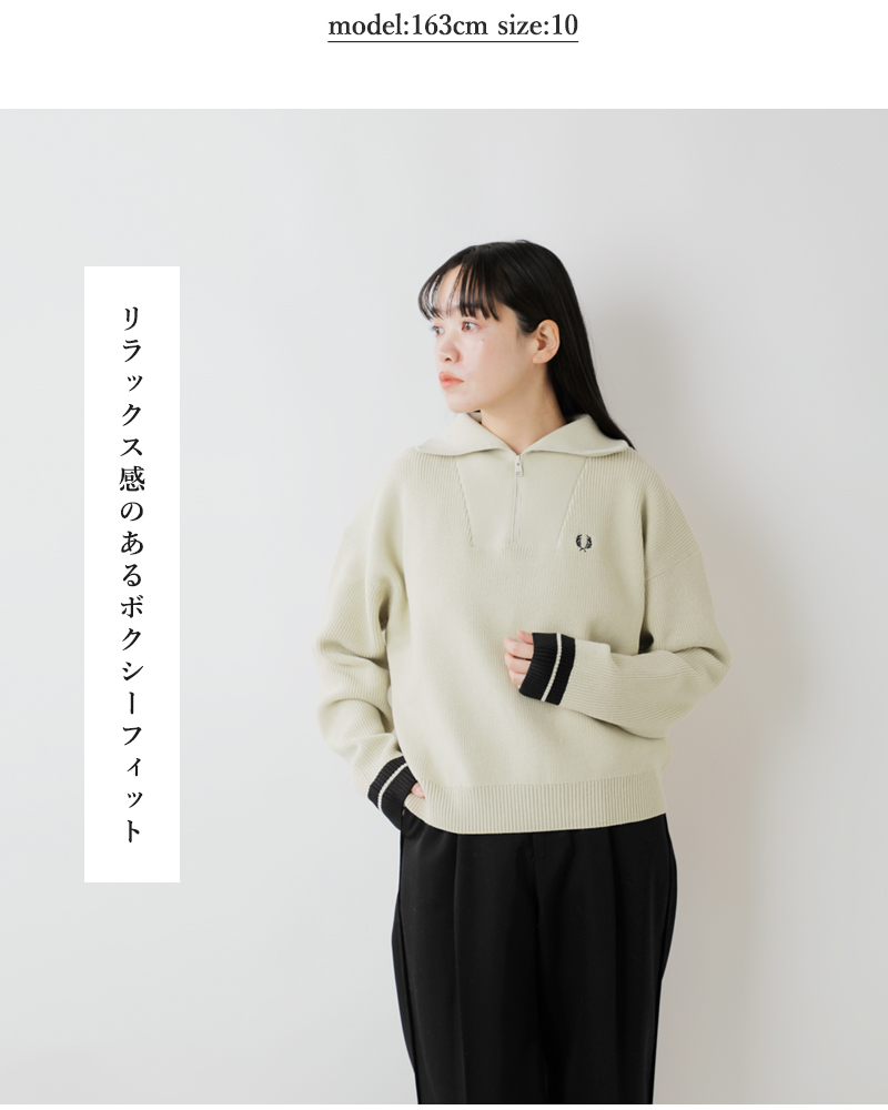 FRED PERRY(フレッド ペリー)ローゲージハーフジップニットジャンパー“HALFZIPJUMPER”k8134