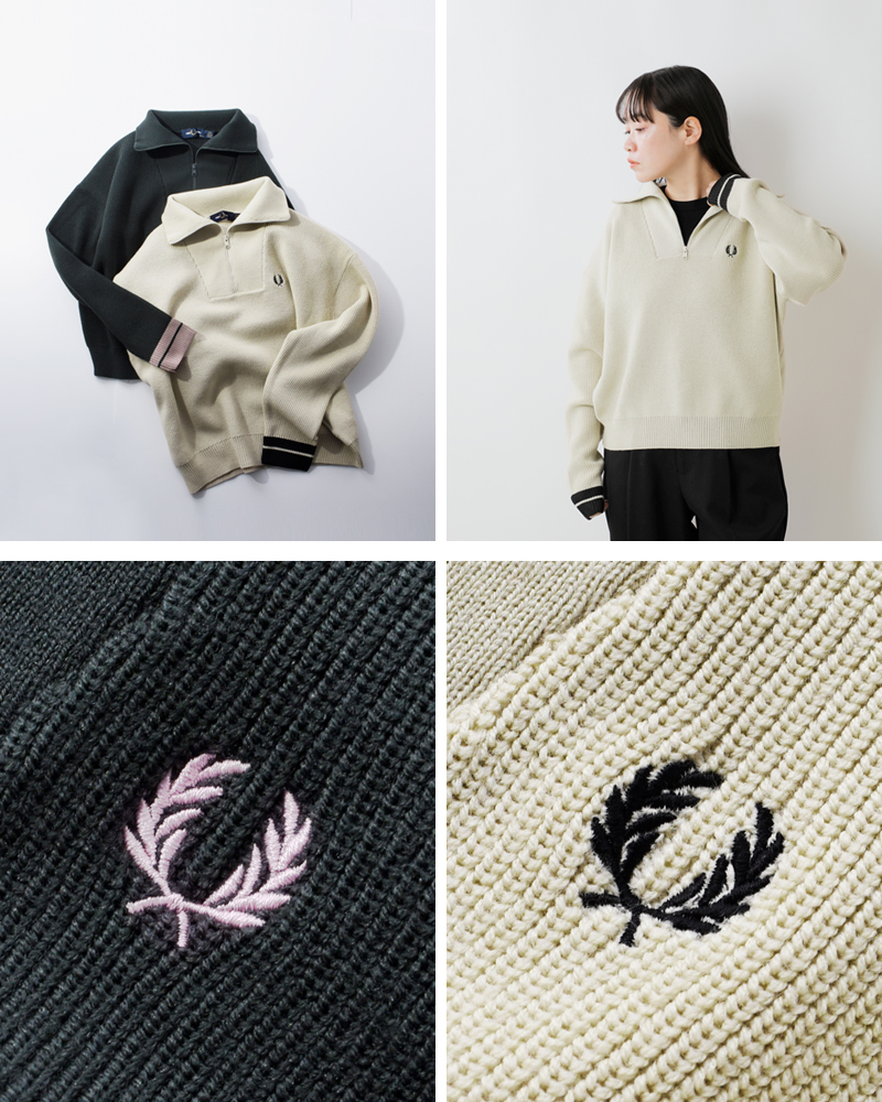 FRED PERRY(フレッド ペリー)ローゲージハーフジップニットジャンパー“HALFZIPJUMPER”k8134