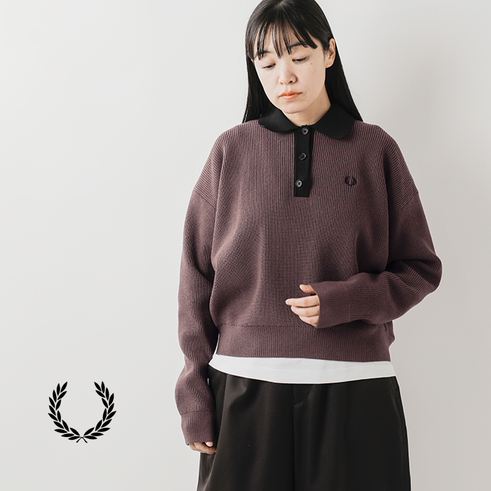 FRED PERRY(フレッド ペリー)ローゲージニットポロシャツ“KNITTEDSHIRT”k8136