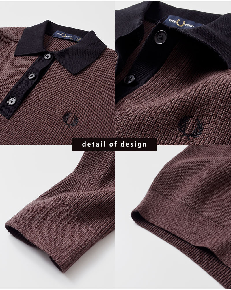 FRED PERRY(フレッド ペリー)ローゲージニットポロシャツ“KNITTEDSHIRT”k8136