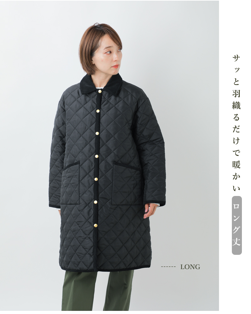 Traditional Weatherwear(トラディショナルウェザーウェア)ウェーバリーキルティングロングAラインジャケット“WAVERLYTWWLONGA-LINE”l242apqco0377aa