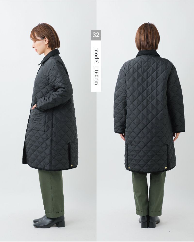 Traditional Weatherwear(トラディショナルウェザーウェア)ウェーバリーキルティングロングAラインジャケット“WAVERLYTWWLONGA-LINE”l242apqco0377aa