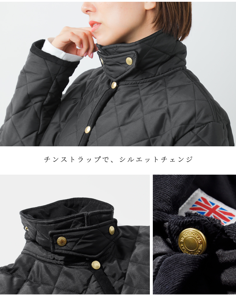 Traditional Weatherwear(トラディショナルウェザーウェア)ウェーバリーキルティングロングAラインジャケット“WAVERLYTWWLONGA-LINE”l242apqco0377aa