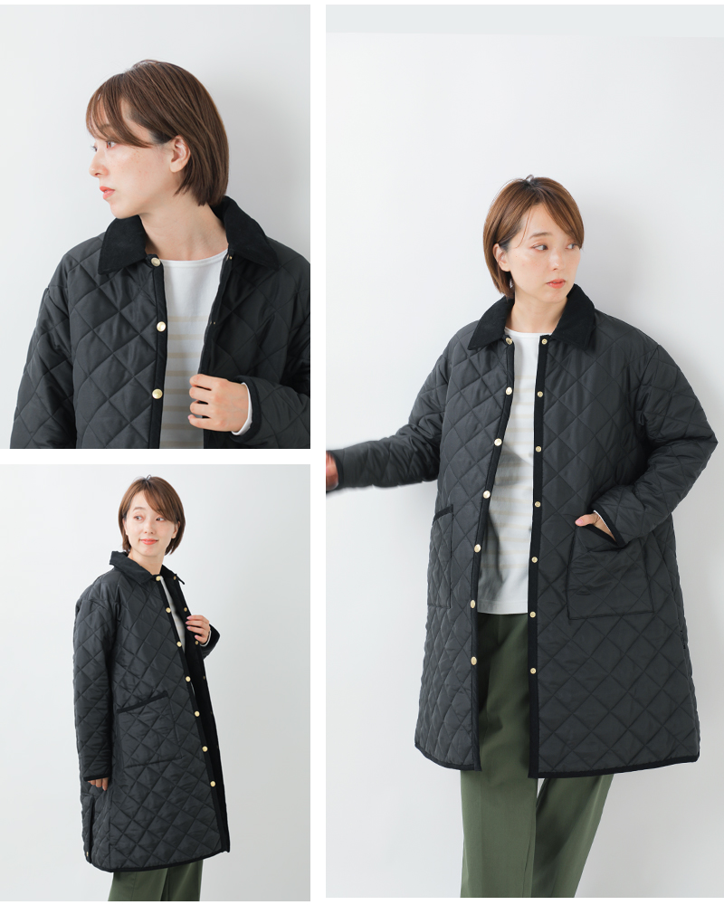 Traditional Weatherwear(トラディショナルウェザーウェア)ウェーバリーキルティングロングAラインジャケット“WAVERLYTWWLONGA-LINE”l242apqco0377aa