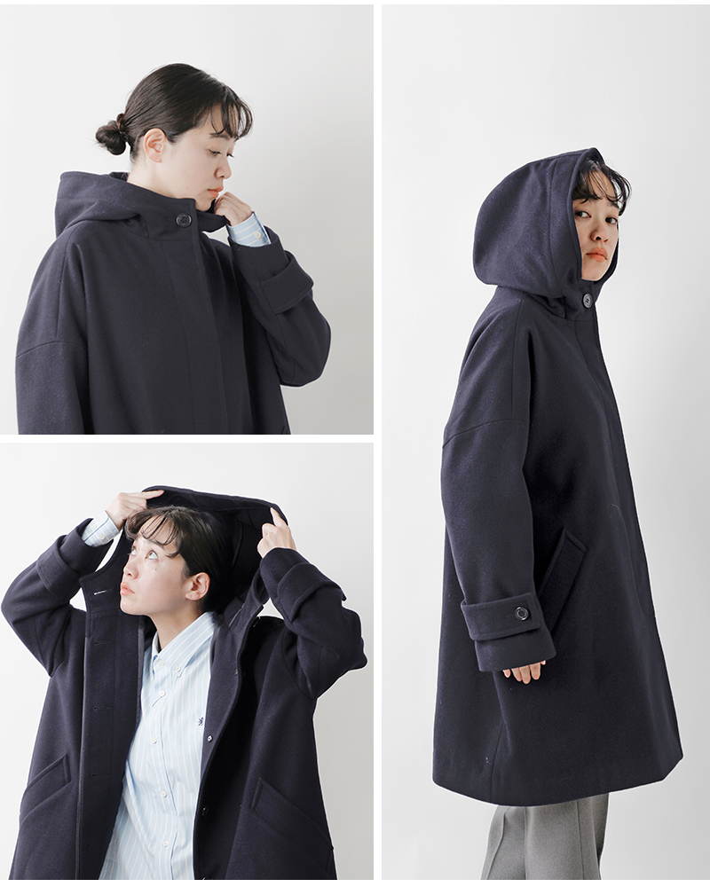 Traditional Weatherwear(トラディショナルウェザーウェア)マールトンライトメルトンウールフードコート“MALTONHOOD”l242kgfco0369ml