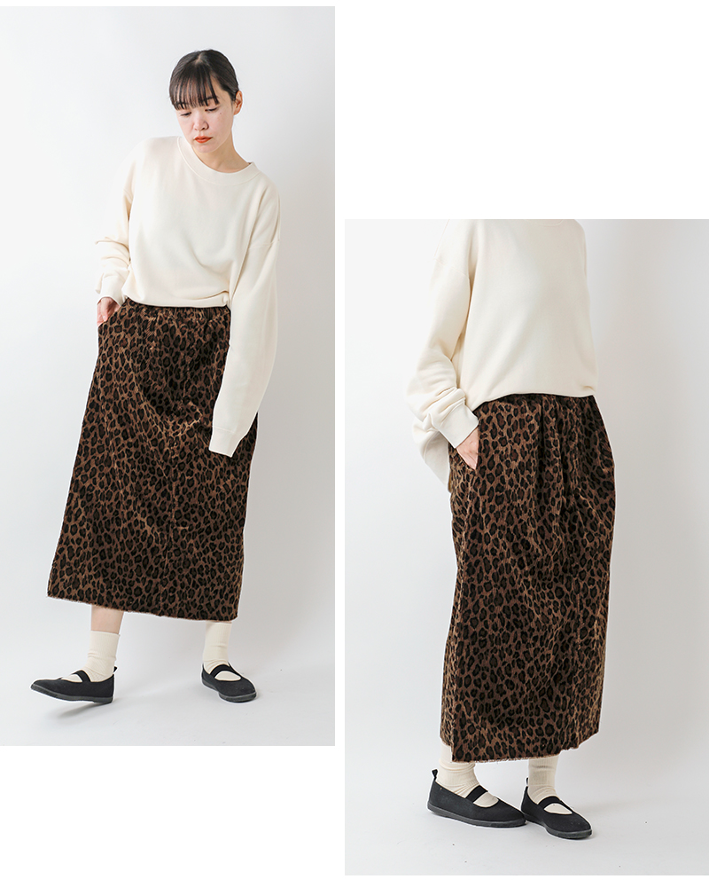 Laboratory(ラボレイトリー)コットンコーデュロイレオパードスカート“LEOPARDSKIRT”la333