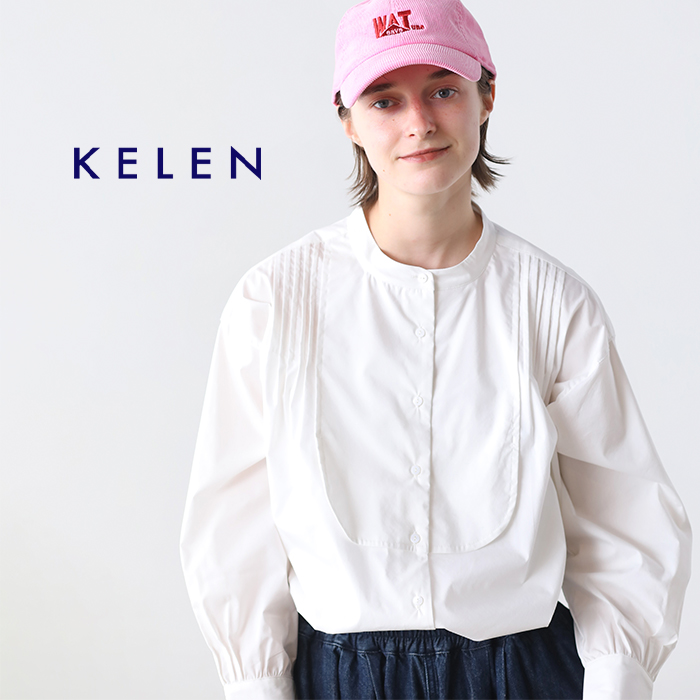 kelen(ケレン)コットンストレッチピンタックデザインブラウス“MASON”lkl24fbl2149