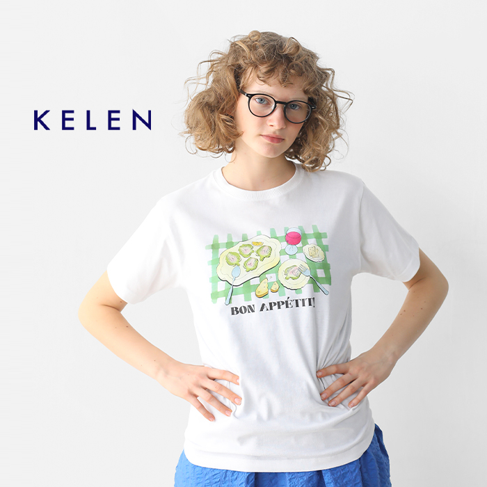 kelen(ケレン)マリエワタナベコラボイラストTシャツ“ARTI”lkl24fbl2175