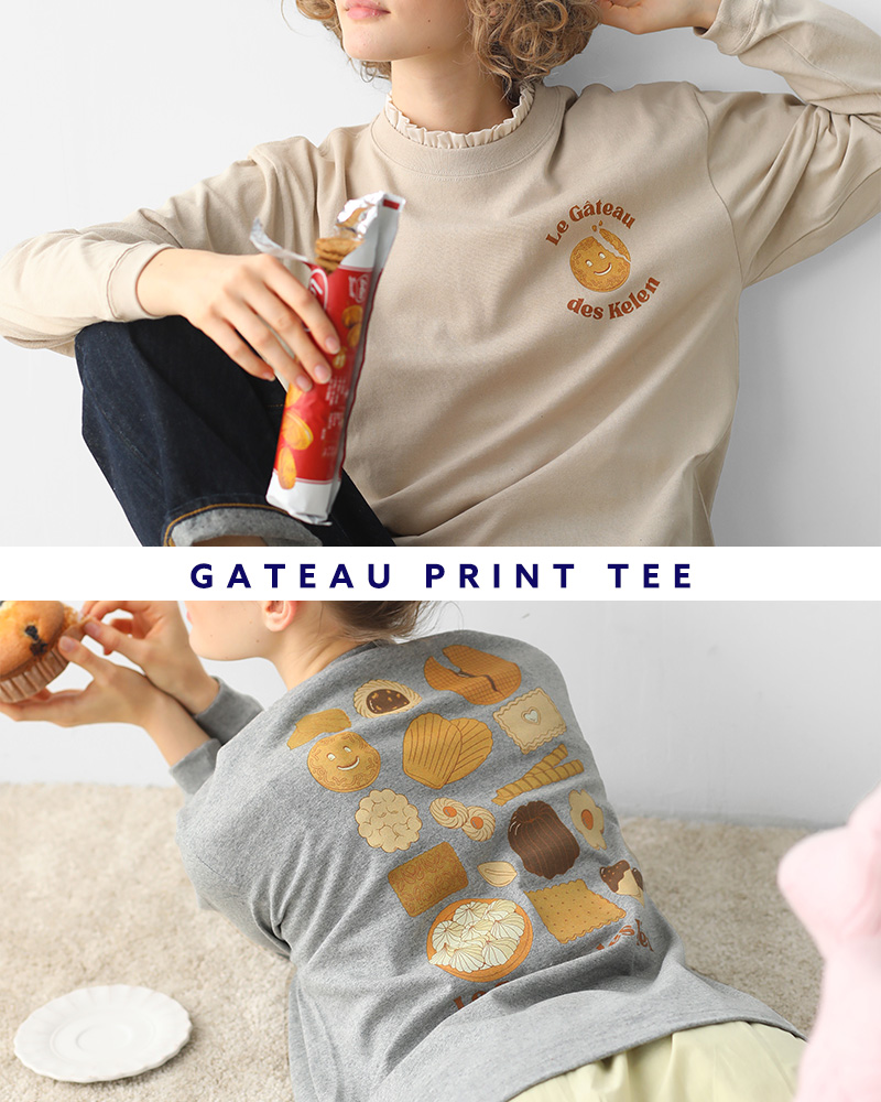 kelen(ケレン)マリエワタナベコラボイラストロングスリーブTシャツ“GATEAU”lkl24fbl2176