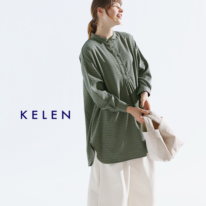 kelen(ケレン)チュニックデザインチェックブラウス“MANOA”lkl24wbl2181