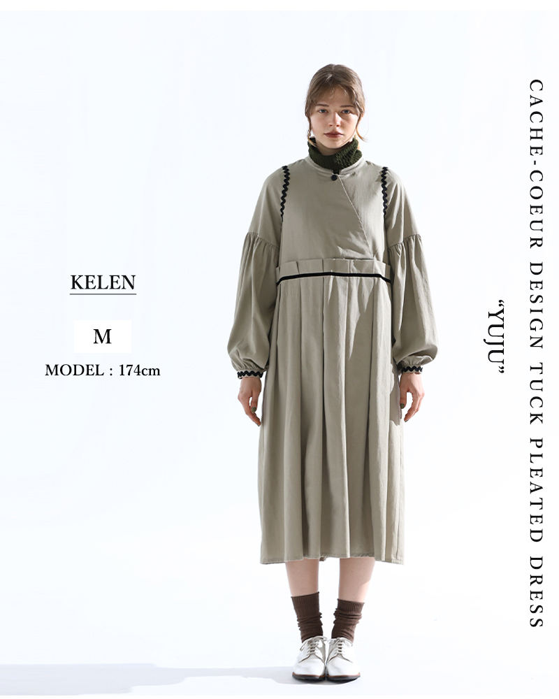 kelen(ケレン)カシュクールデザインタックプリーツドレス“YUJU”lkl24wop2082