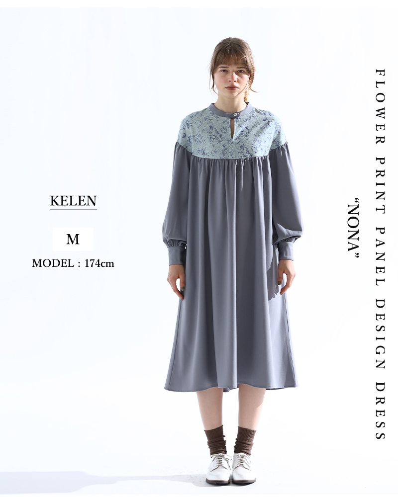 kelen(ケレン)フラワープリントパネルデザインドレス“NONA”lkl24wop2086