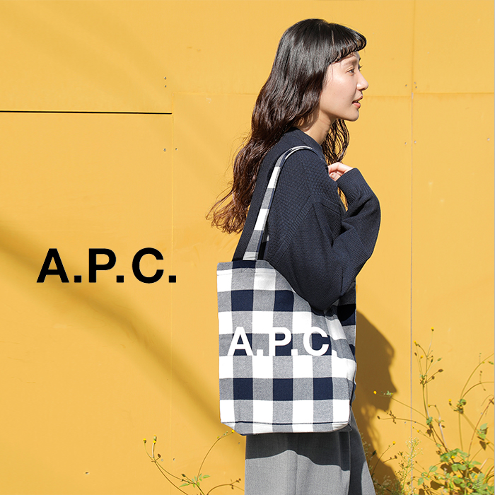 A.P.C.(アー・ペー・セー)コットンギンガムチェック縦長トートバッグ“TOTELOU”m61442-same1