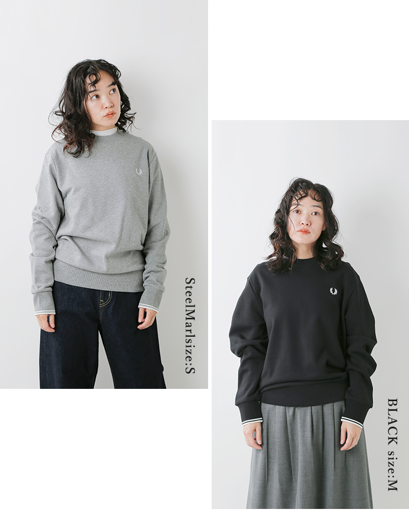 FRED PERRY(フレッド ペリー)コットンクルーネックスウェットシャツ“CREWNECKSWEATSHIRT”m7535