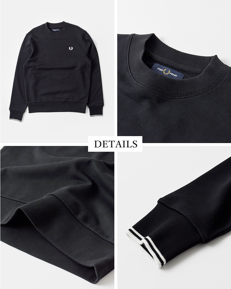 FRED PERRY(フレッド ペリー)コットンクルーネックスウェットシャツ“CREWNECKSWEATSHIRT”m7535