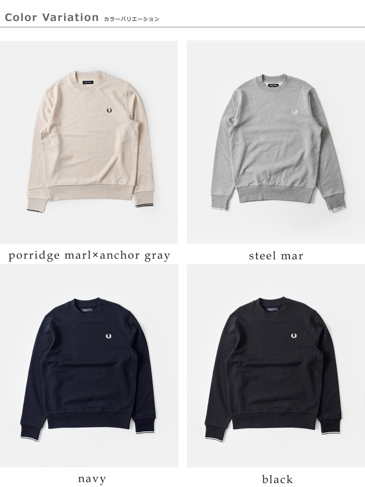 FRED PERRY(フレッド ペリー)コットンクルーネックスウェットシャツ“CREWNECKSWEATSHIRT”m7535